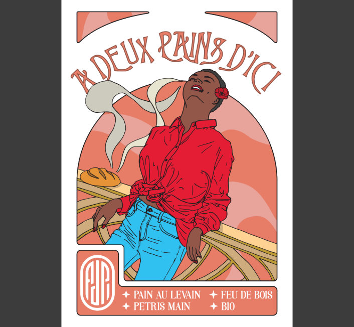 Affiche pour le fournil A deux pains d'ici