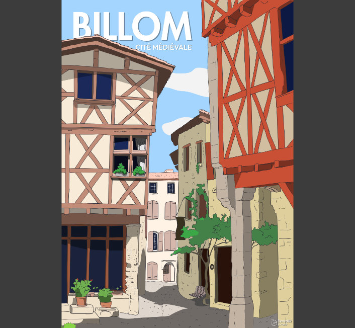 Affiche touristique de la ville de Billom