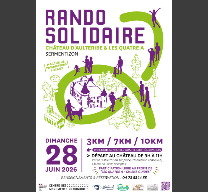 Affiche de la Rando solidaire du château d'Aulteribe